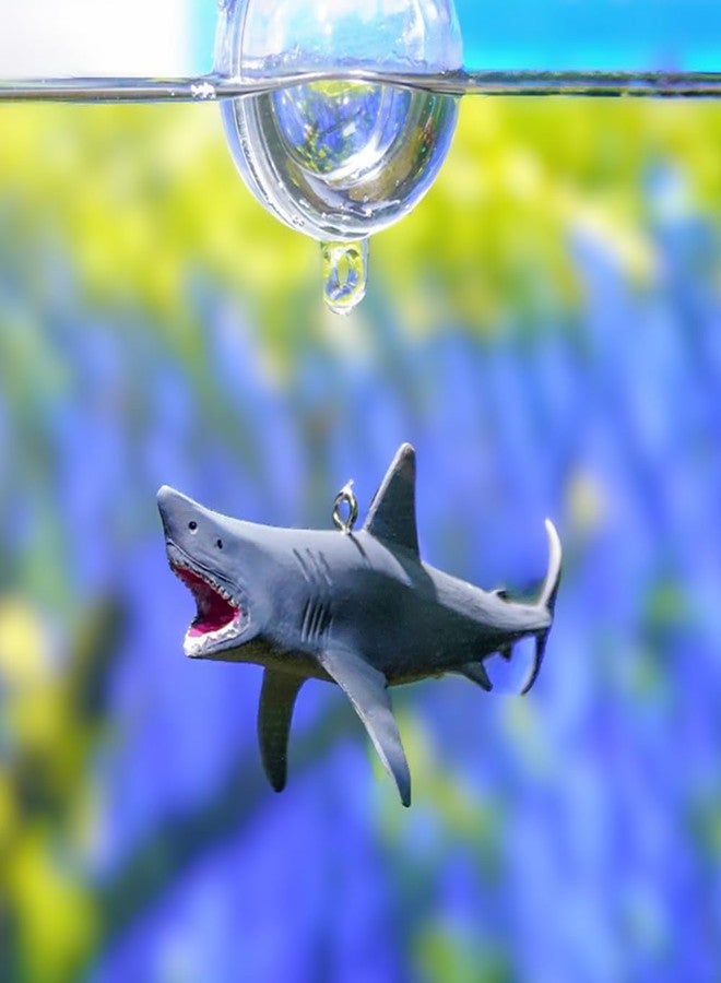 HIERYAN Mini Floating Shark Fish Tank Decorations, Realistic Resin Aquarium Ornaments with Adjustable Height, Cute Underwater Decor for Fish Tank, 2 Pack - Image 5